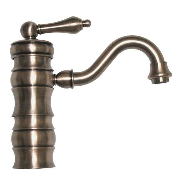 Whitehaus Sgl Hole/Sgl Lever Lavatory Faucet W/ Traditional Spout, Nckl WHVEG3-1095-BN